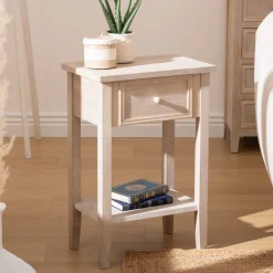 Atmosphera Tables De Chevet*Table de chevet "Charme" Blanc