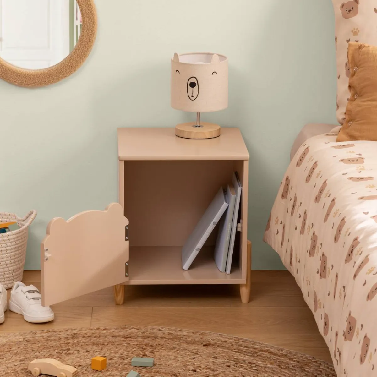 Atmosphera Bibliothèques, Étagères*Table de chevet enfant "Douceur" Beige