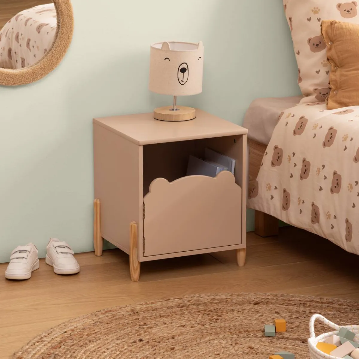 Atmosphera Bibliothèques, Étagères*Table de chevet enfant "Douceur" Beige