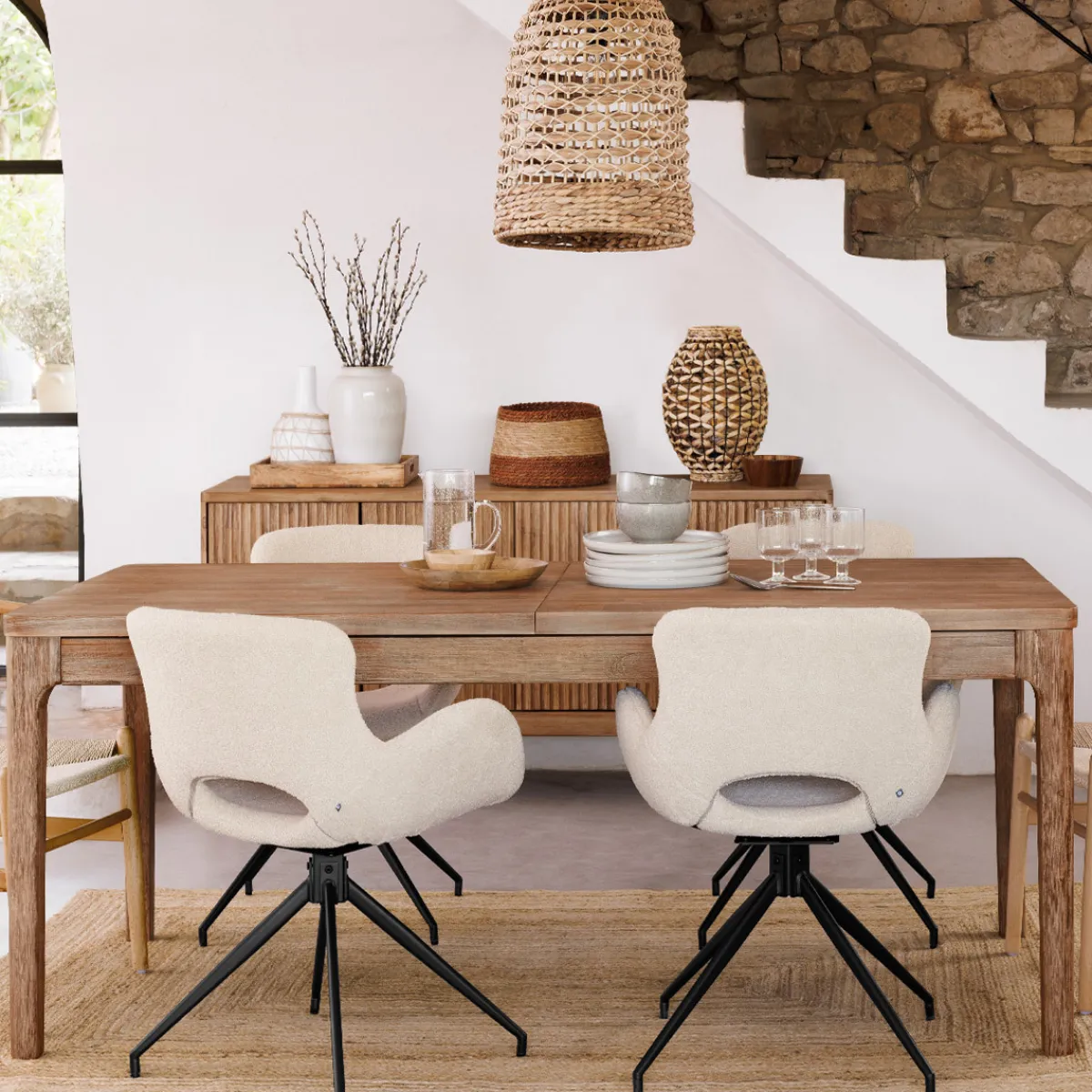 Atmosphera Tables À Manger|Tables À Manger*Table à manger extensible "Sabor" Blanc