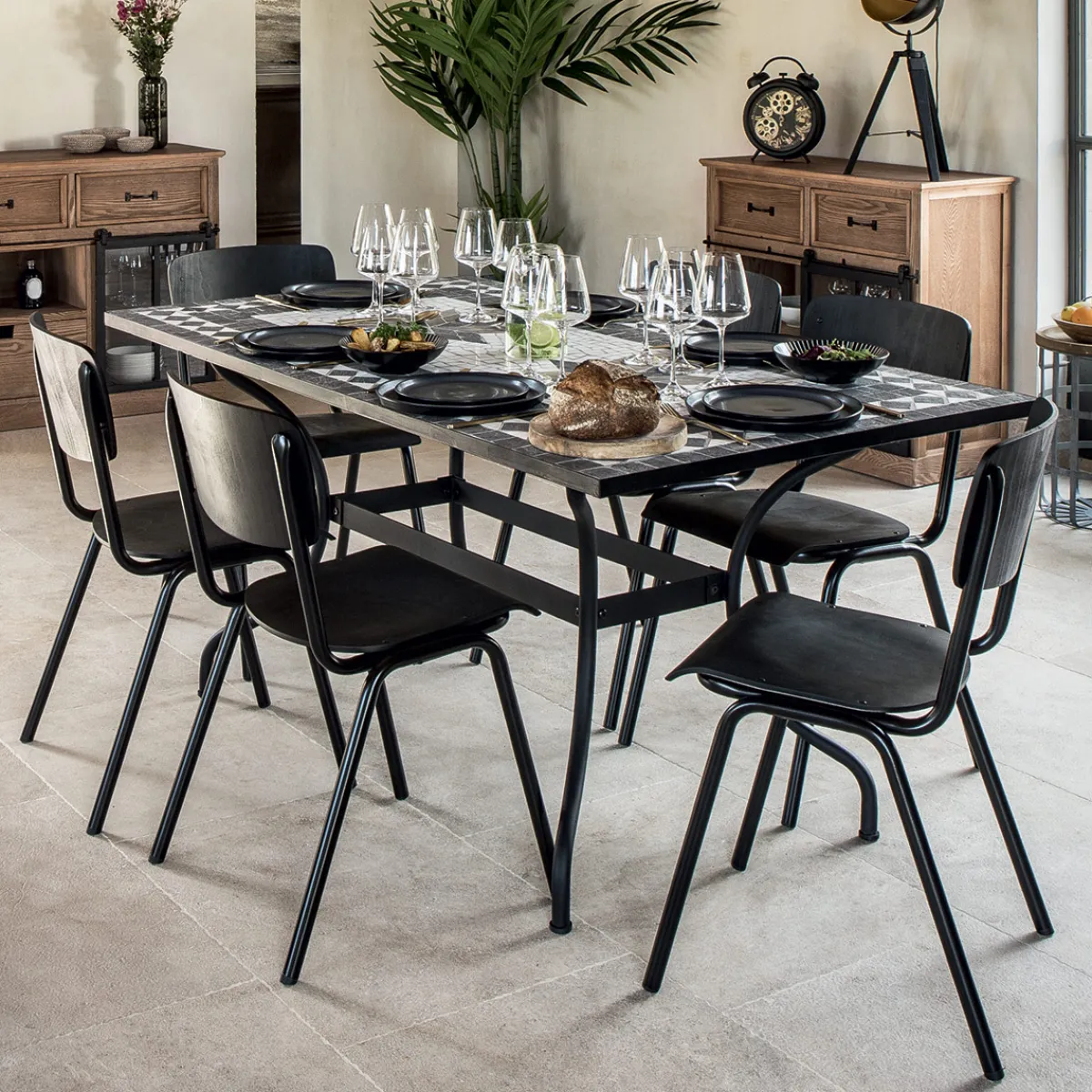Atmosphera Tables À Manger*Table à manger rectangulaire "Kipos" Beige