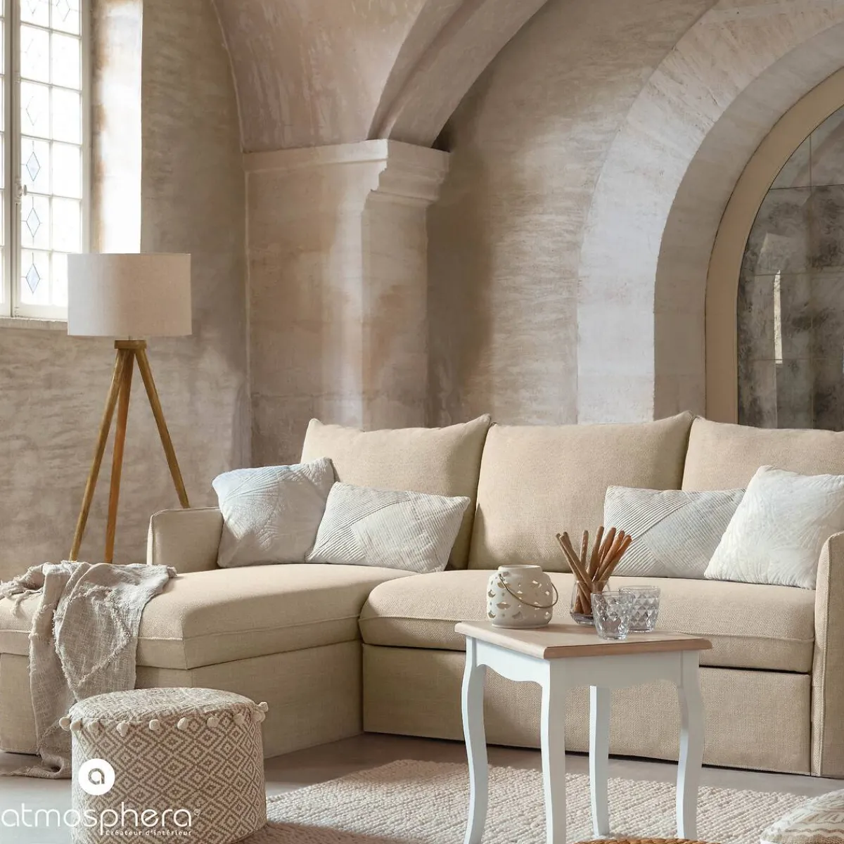 Atmosphera Tables D'Appoint*Tables gigognes "Chrysa" Beige