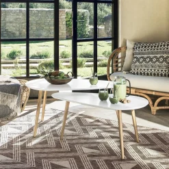 Atmosphera Tables D'Appoint*Tables gigognes "Mileo" Noir