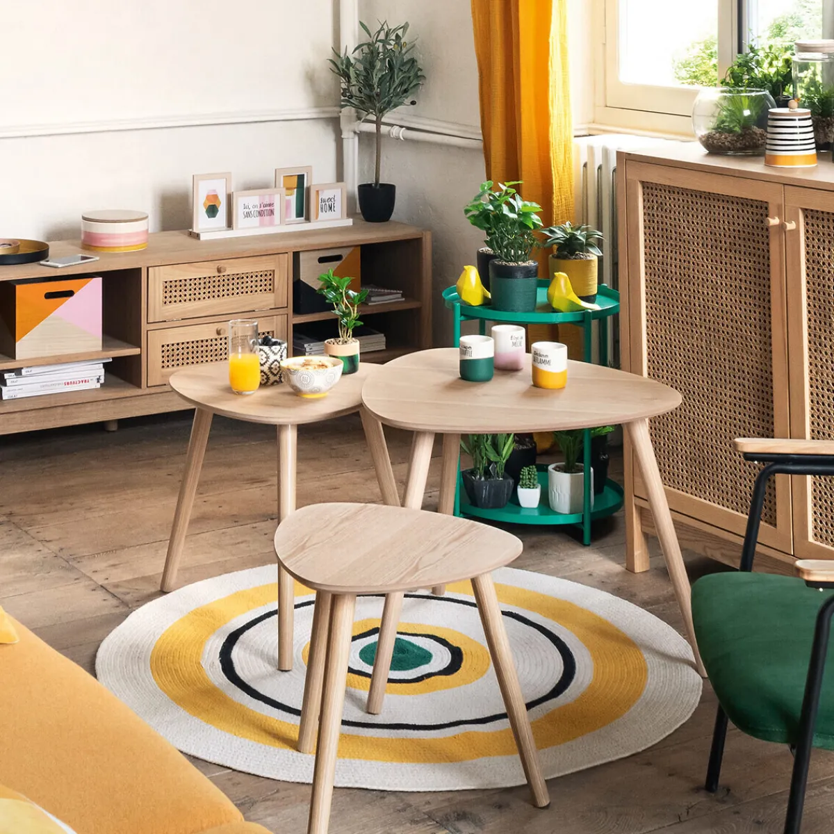 Atmosphera Tables D'Appoint*Tables gigognes "Mileo" Noir