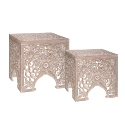 Atmosphera Tables D'Appoint*Tables gigognes "Terre" Noir&Blanc