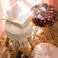 Atmosphera Tabourets|Poufs*Tabouret Blanc