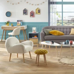 Atmosphera Tabourets|Poufs*Tabouret "Akemi" Vertkaki