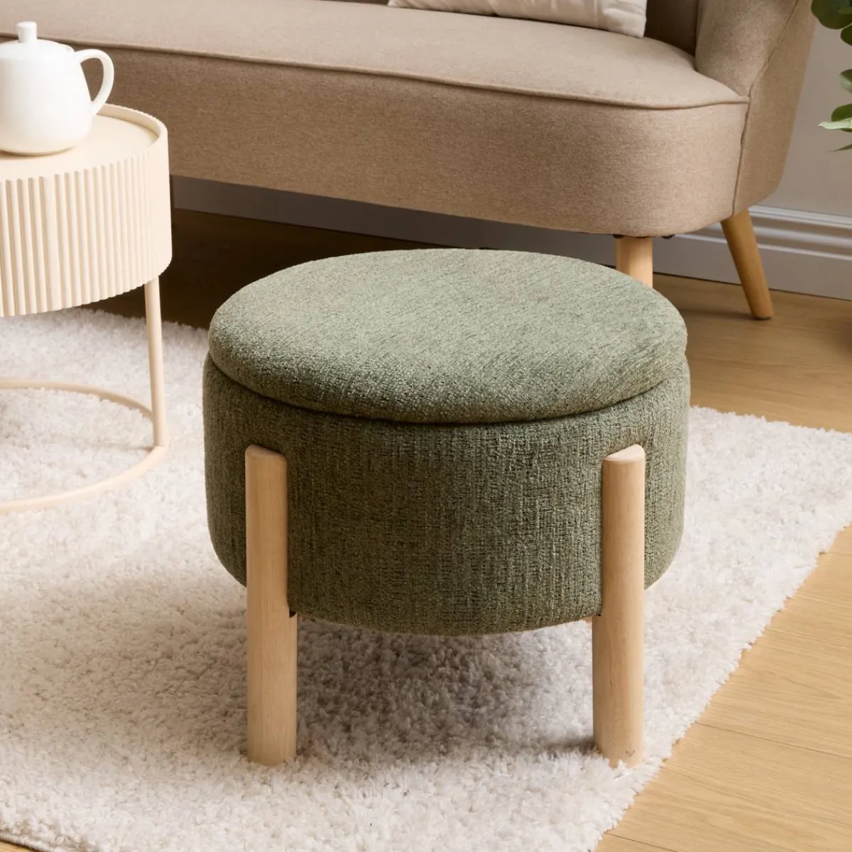 Atmosphera Poufs*Tabouret coffre "Elki" Ambre
