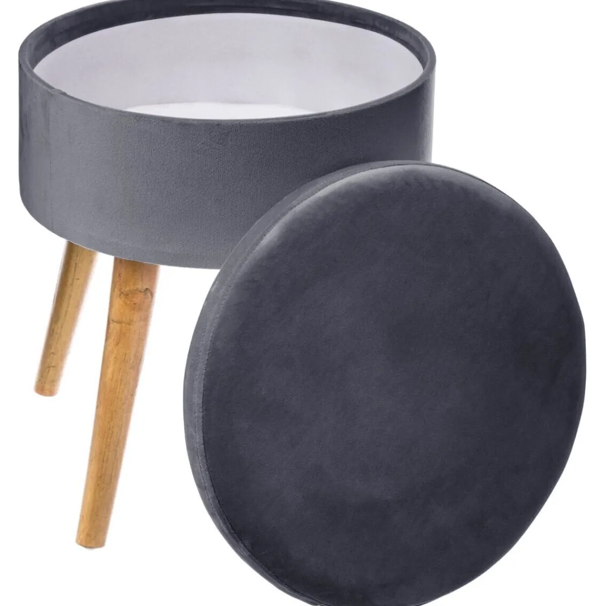 Atmosphera Tabourets|Poufs*Tabouret coffre "Tess" Vertkaki