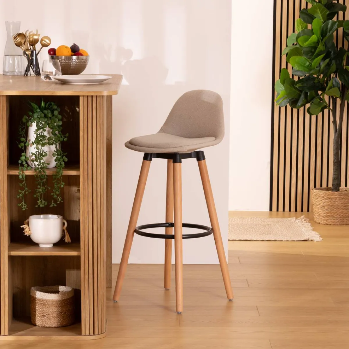 Atmosphera Chaises De Bar*Tabouret de bar "Maxon" Beige