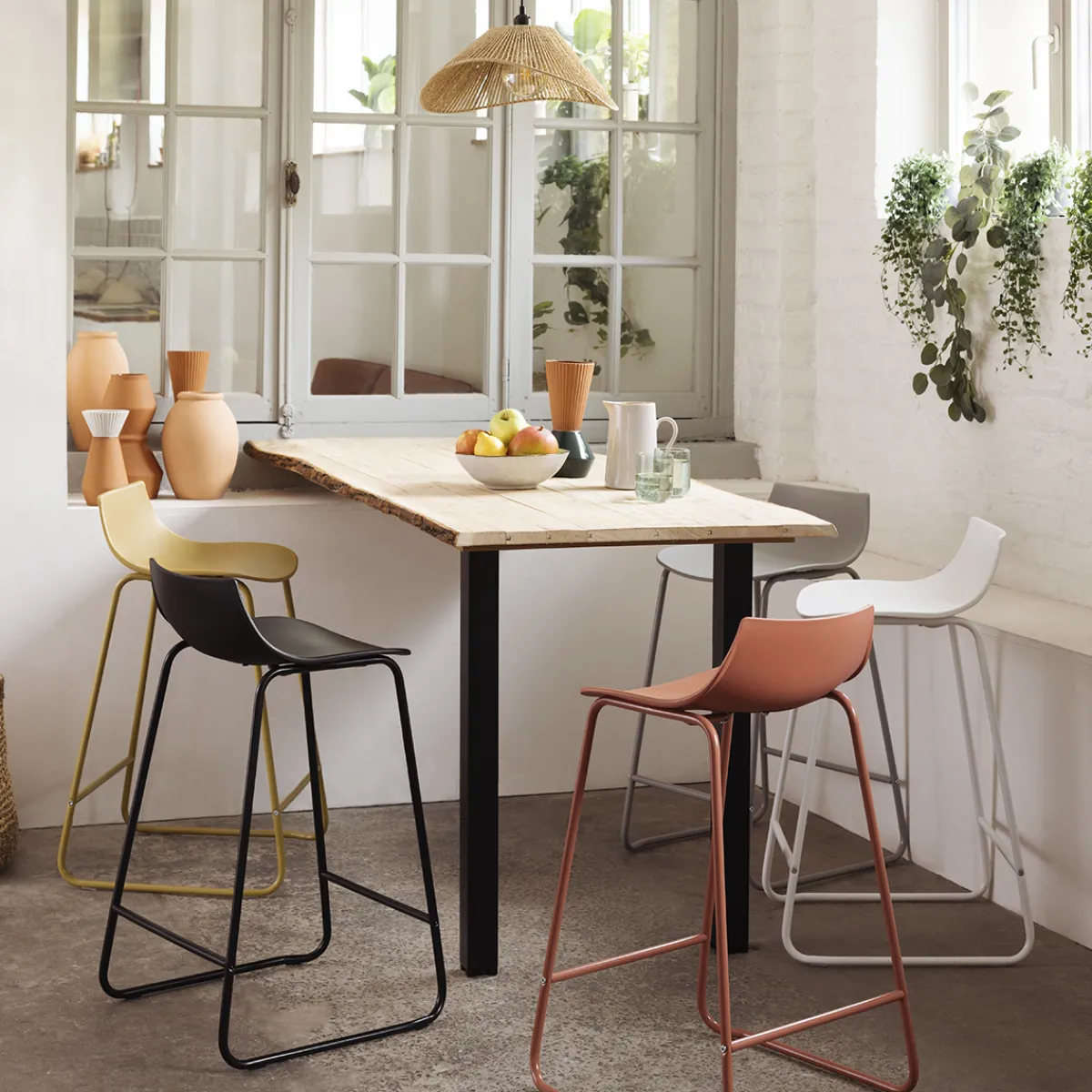 Atmosphera Tabourets De Bar|Tabourets De Bar*Tabouret de bar "Otac" Blanc