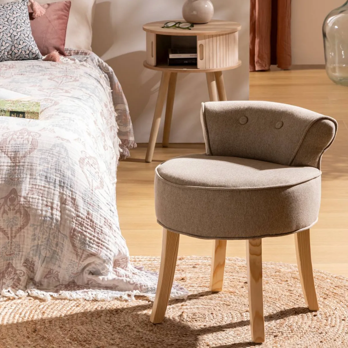 Atmosphera Tabourets*Tabouret "Firmin" Blanc