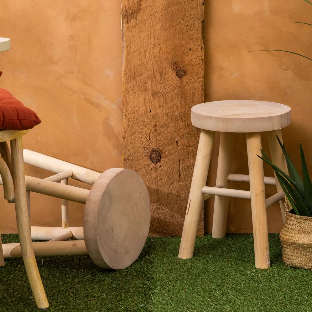 Atmosphera Tabourets*Tabouret "Nyar" Blanc