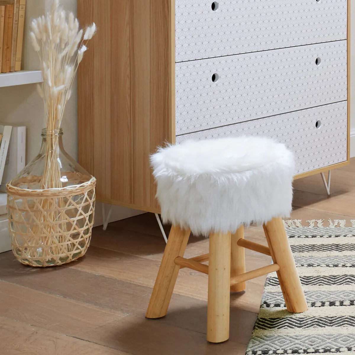 Atmosphera Tabourets|Poufs*Tabouret "Oslo" Noir