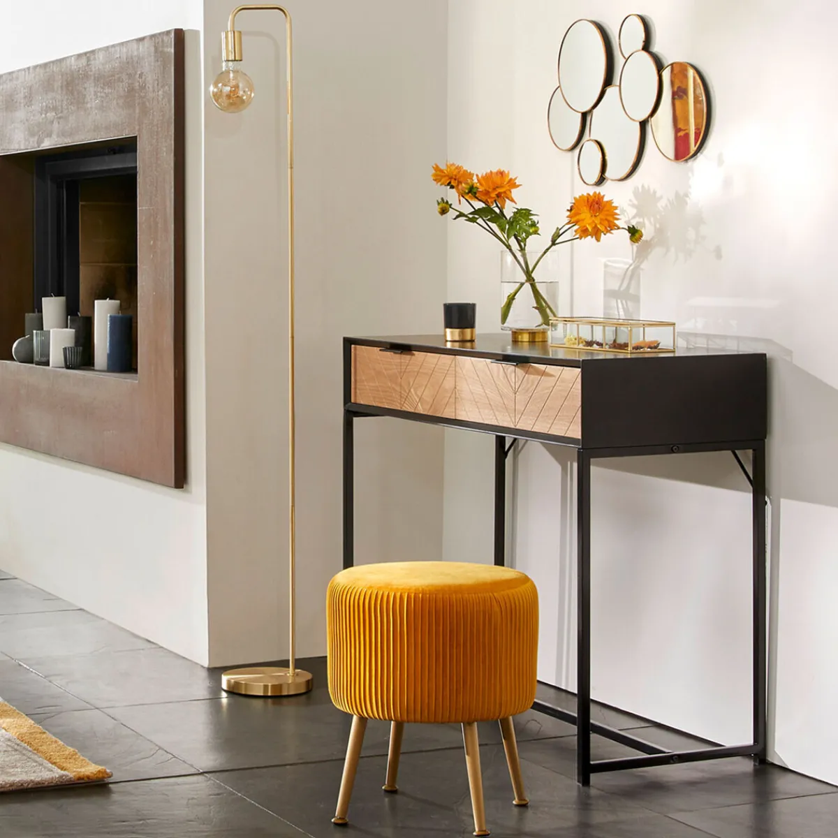 Atmosphera Tabourets|Poufs*Tabouret "Solaro" Ambre