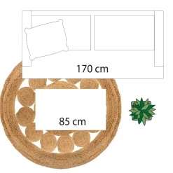 Atmosphera Tapis En Jute|Tapis Rond*Tapis ajouré en jute Modèle1
