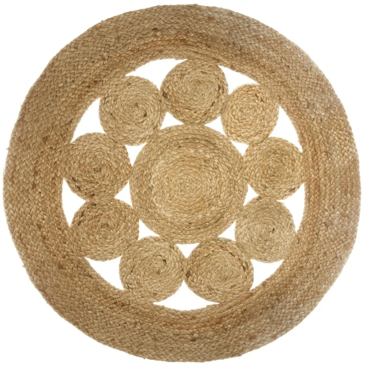 Atmosphera Tapis En Jute|Tapis Rond*Tapis ajouré "Esra", jute Noir