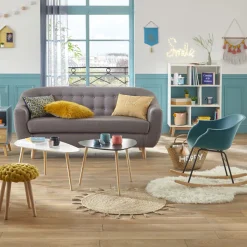 Atmosphera Tapis En Jute|Tapis Rond*Tapis "Cosy'ness" Doré
