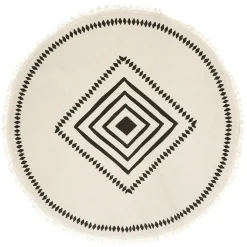 Atmosphera Tapis Rond*Tapis coton imprimé Gris