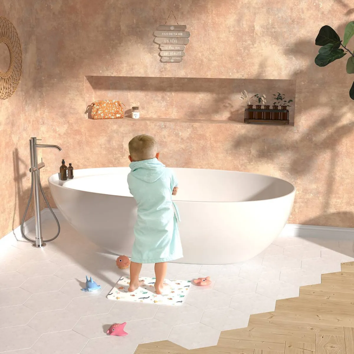 Atmosphera Tapis Enfant*Tapis de bain enfant "Orta" Multicolore