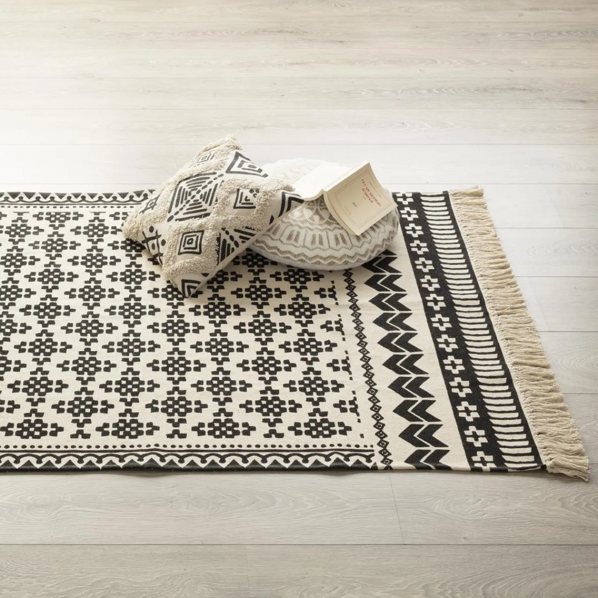 Atmosphera Tapis Rectangulaire*Tapis "Delhi", coton Blanc