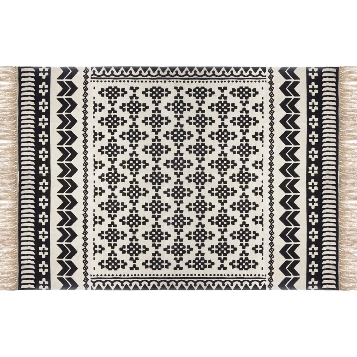 Atmosphera Tapis Rectangulaire*Tapis "Delhi", coton Blanc