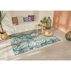 Atmosphera Tapis D'Extérieur|Tapis D'Extérieur*Tapis d'extérieur KEPA Motif tropical Bleucanard