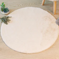 Atmosphera Tapis Rond*Tapis effet fourrure "Couka" Transparent
