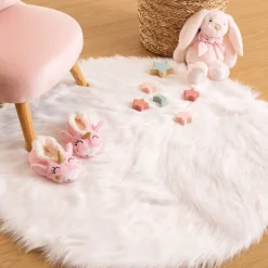Atmosphera Tapis Enfant*Tapis enfant fausse fourrure Blanc