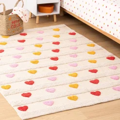 Atmosphera Tapis Enfant*Tapis enfant imprimé "Tay" Rose