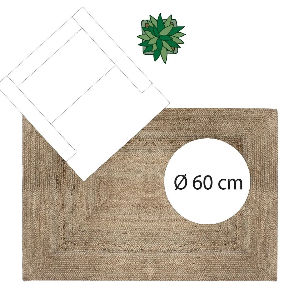 Atmosphera Tapis En Jute|Tapis Rectangulaire*Tapis en jute Beige