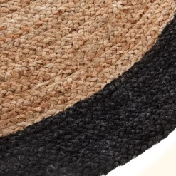 Atmosphera Tapis En Jute|Tapis Rond*Tapis en jute bord noir Beige