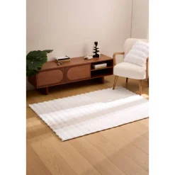 Atmosphera Tapis Rectangulaire*Tapis fausse fourrure 3D "Zephy" Bleu