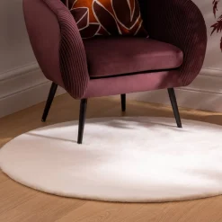 Atmosphera Tapis Rond*Tapis fourrure "Couka" Gris