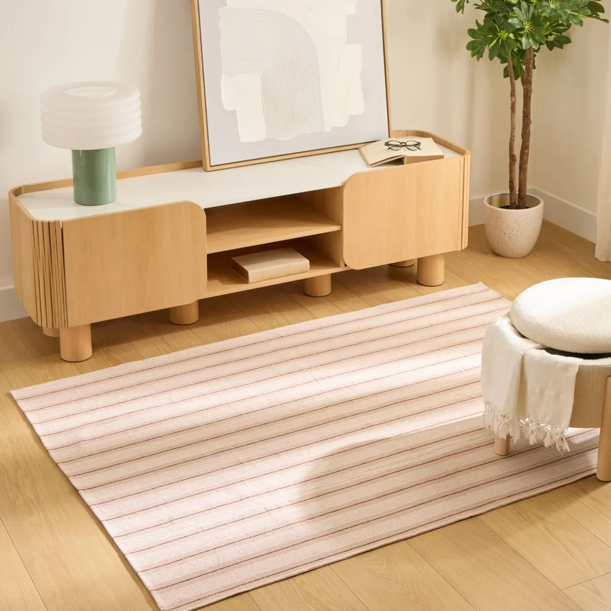 Atmosphera Tapis Rectangulaire*Tapis "Groove" Ivoire