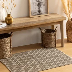 Atmosphera Tapis Rectangulaire*Tapis imprimé, coton Blanc