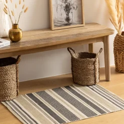 Atmosphera Tapis Rectangulaire*Tapis imprimé, coton Blanc