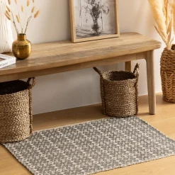 Atmosphera Tapis Rectangulaire*Tapis imprimé, coton Blanc