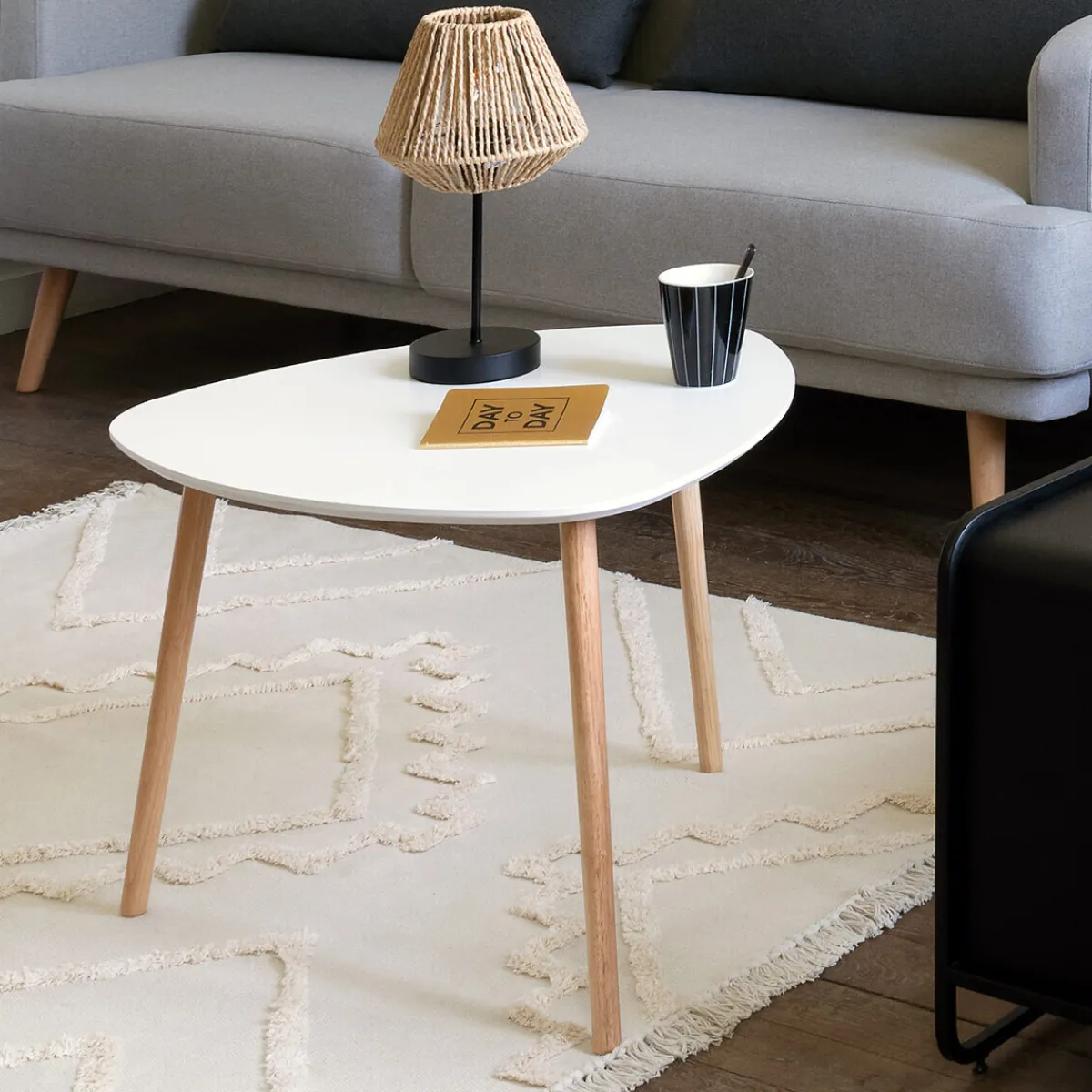 Atmosphera Tapis Rectangulaire*Tapis "Inca", coton tufté Ivoire