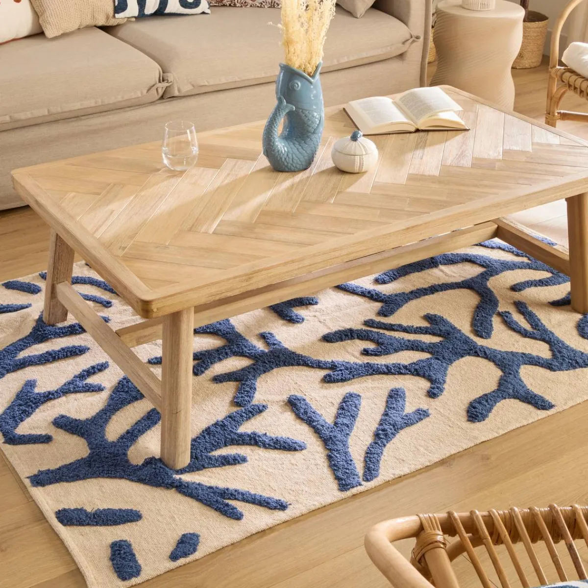 Atmosphera Tapis Rectangulaire*Tapis "Oceania" Vertcéladon
