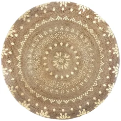 Atmosphera Tapis En Jute|Tapis Rond*Tapis "Shine", jute Ivoire