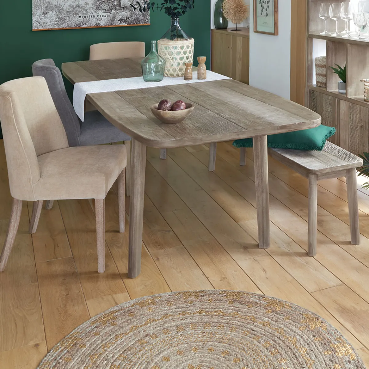 Atmosphera Tapis En Jute|Tapis Rond*Tapis "Shine", jute Ivoire