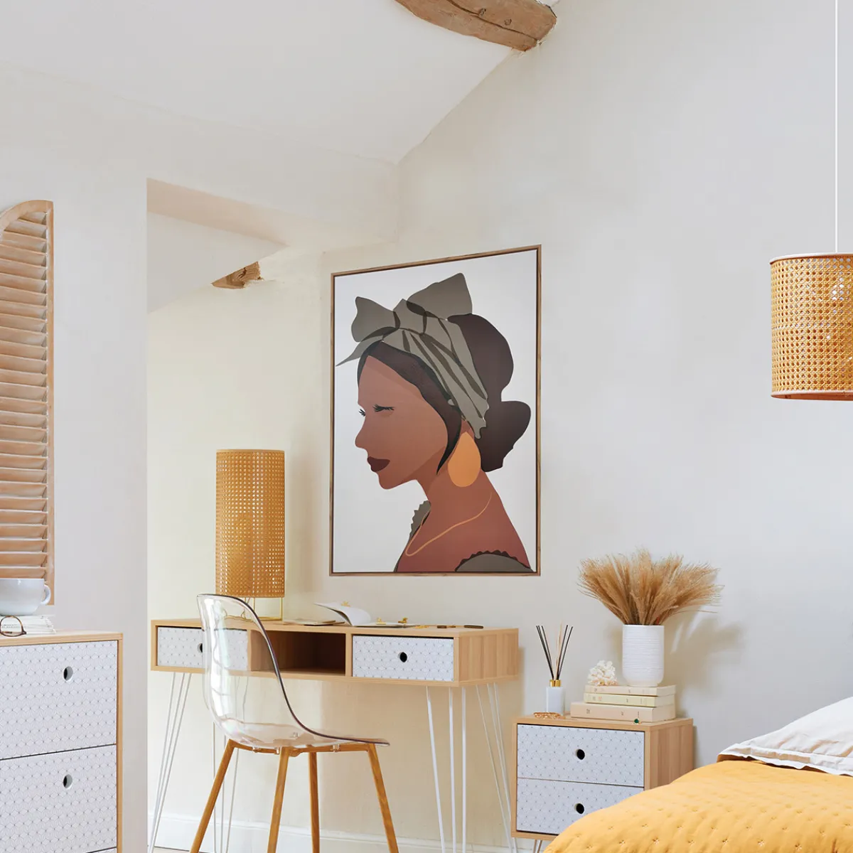 Atmosphera Toiles, Tableaux*Toile encadrée "Elina" Noir