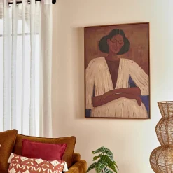 Atmosphera Toiles, Tableaux*Toile peinte encadrée "Aicha" Vert