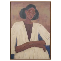 Atmosphera Toiles, Tableaux*Toile peinte encadrée "Aicha" Vert