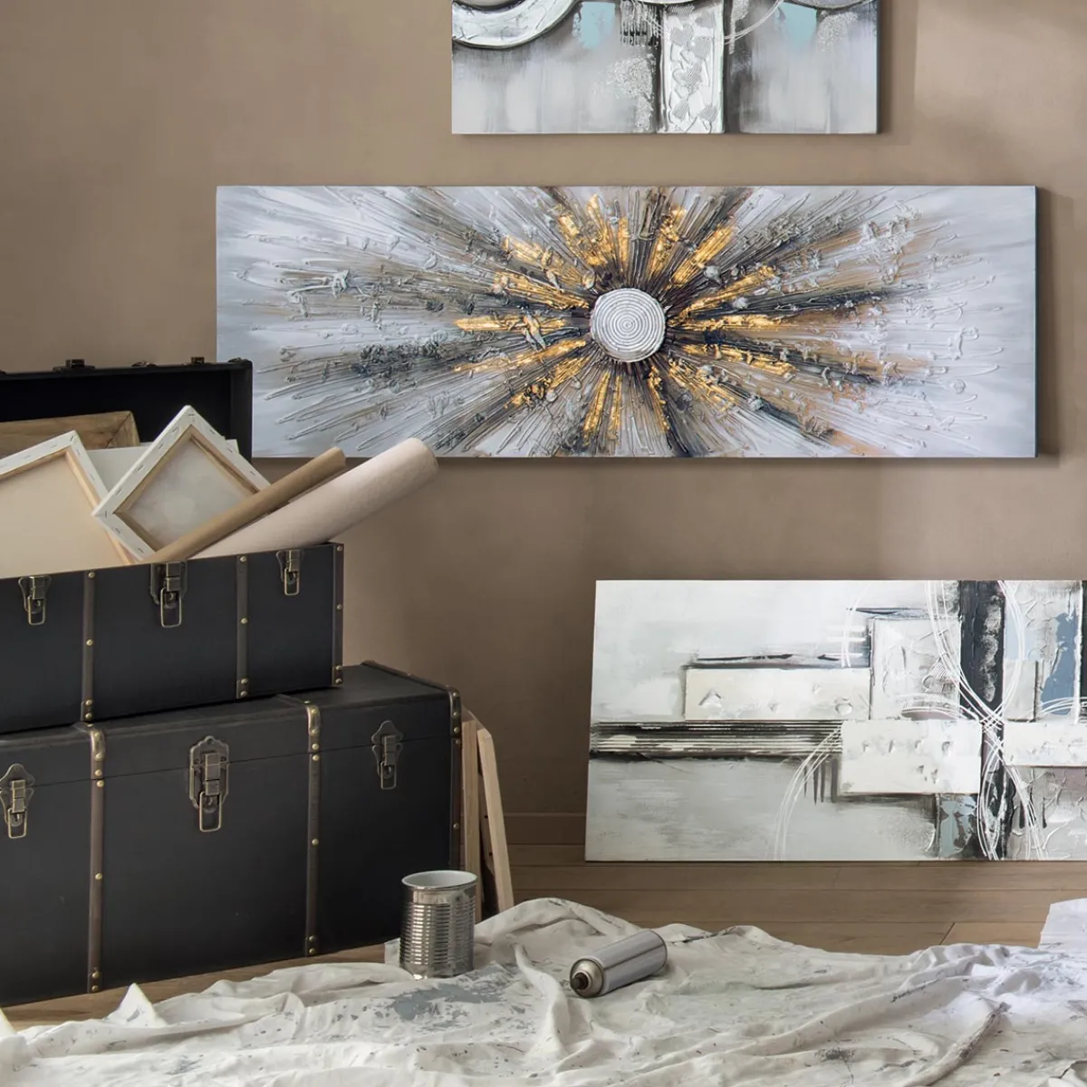 Atmosphera Toiles, Tableaux*Toile peinte "Kylia" Multicolore