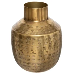 Atmosphera Vases*Vase "Oasis", métal martelé Beige